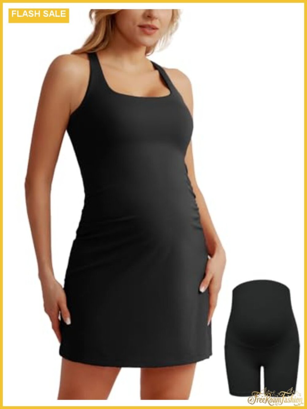 Maacie Maternity Tennis Dress with Shorts Athletic Dress with Pocket